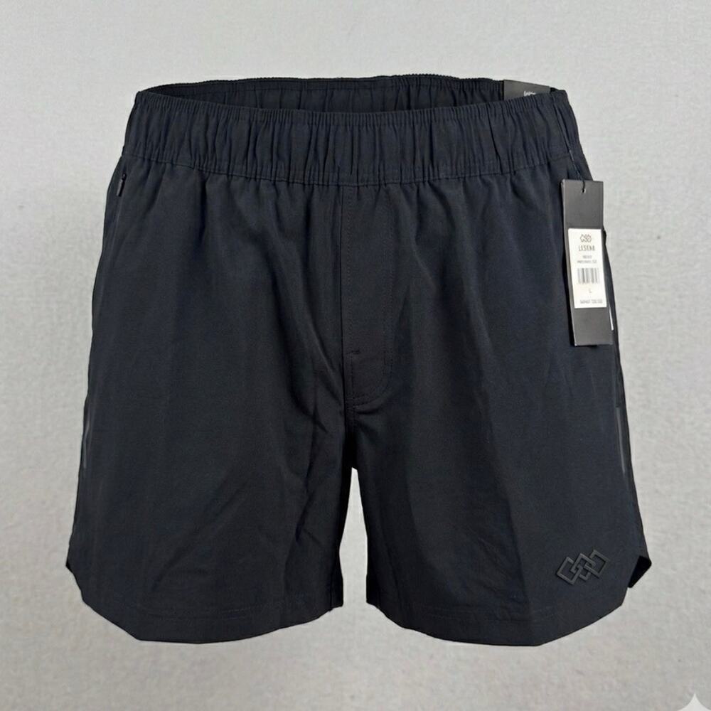 LEG3ND Mens Athletic Shorts Large Black Stretch 5” Inseam Active Running Gym NWT
